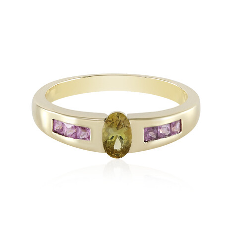 Gouden ring met een onverhitte gele tanzaniet (Adela Gold)