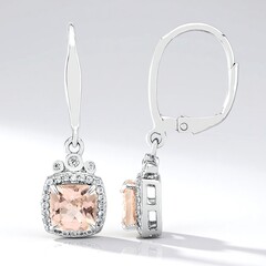 Orecchini in argento con Morganite Brasiliana