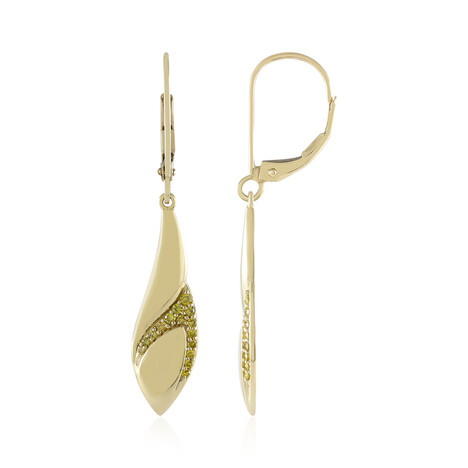 Gelber VS1 Diamant-Goldohrringe