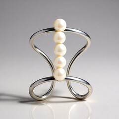 Anello in argento con Perla d'Acqua Dolce Bianca