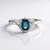 Anello in argento con Cianite Blu Foglia di Tè