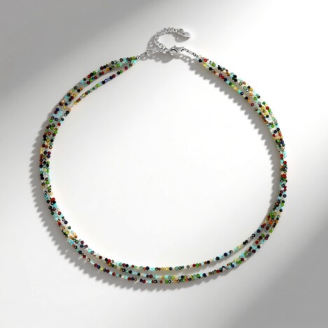 Collana in argento con Diopside Russo