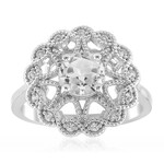 Anillo en plata con Topacio blanco