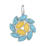 Zilveren hanger met turkooisstenen (dagen)