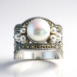 Anello in argento con Perla d'Acqua Dolce Argentata (TPC)