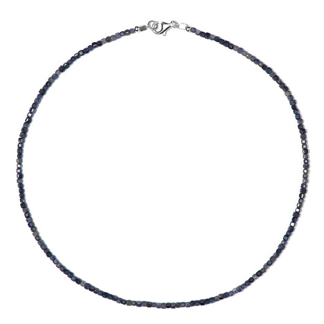 Blauer Saphir-Silberhalskette