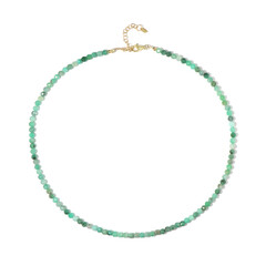 Zilveren halsketting met Braziliaanse smaragden