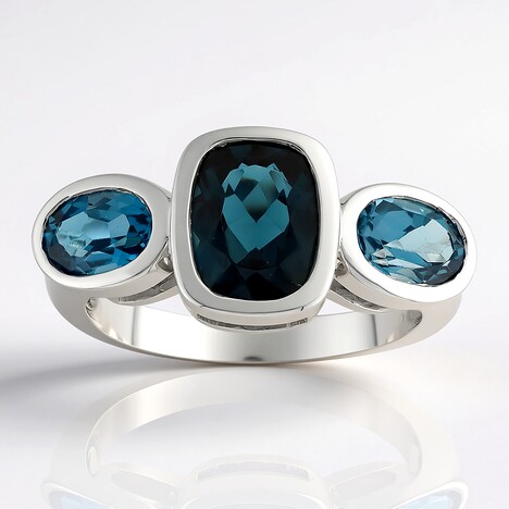 Anello in argento con Topazio Blu Londra (Pallanova)