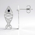 Orecchini in argento con Zaffiro Blu (MONOSONO COLLECTION)