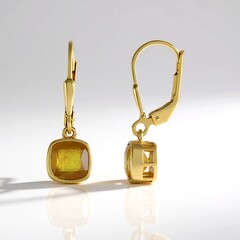 Orecchini in argento con Zaffiro Giallo del Madagascar