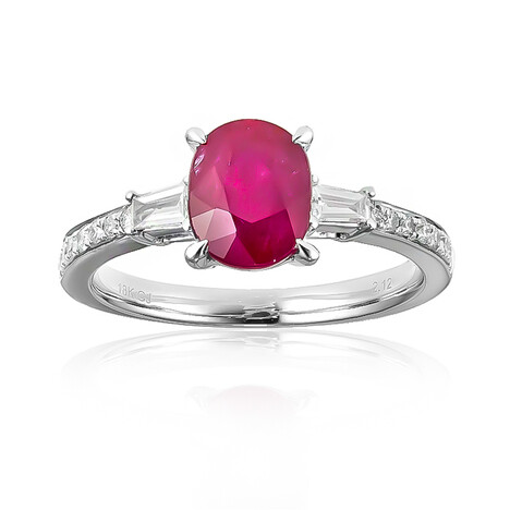 Anillo en oro con Rubí de Mozambique AAA (CIRARI)