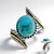 Bague en argent et Turquoise bleue de Mohavie (Jones Lee)