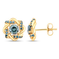Himmelblauer I2 Brillant-Goldohrringe (SUHANA)