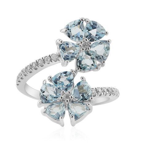 Bague en argent et Topaze bleu ciel