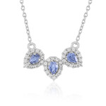 Collar en plata con Zafiro azul Ceylon