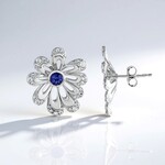 Boucles d'oreilles en argent et Tanzanite (de Melo Essence)