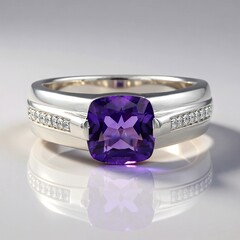 Anello in argento con Ametista Boliviana