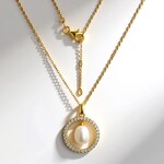 Collana in argento con Perla d'Acqua Dolce Bianca