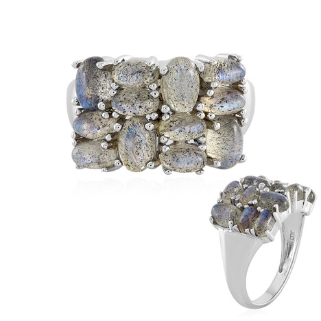 Anello in argento con Labradorite Blu Maniry (KM by Juwelo)