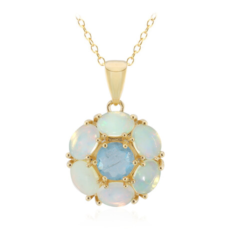 Collana in argento con Quarzo blu pastello