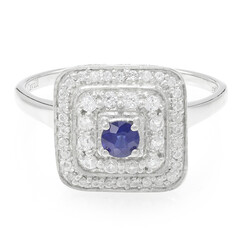 Zilveren ring met een Kanchanaburi saffier