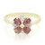 Gouden ring met Onverhitte Padparadscha Saffieren
