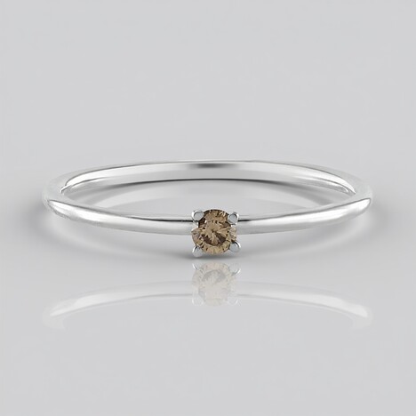 Anello in platino con Diamante Champagne I2