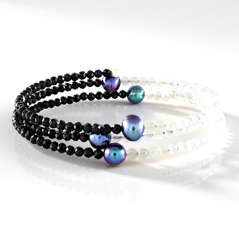 Bracciale in acciaio con Spinello Nero (Riya)