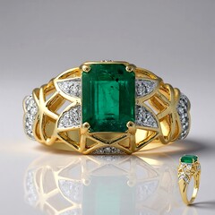 Anello in oro con Smeraldo Zambia AAA (Rifkind 1894 Collection)
