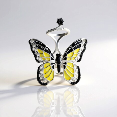 Anello in argento con Spinello Nero (Dallas Prince Designs)