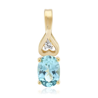 9K Teal Tourmaline Gold Pendant