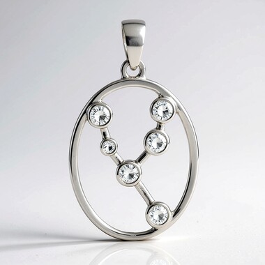 Zilveren hanger met zirkonen