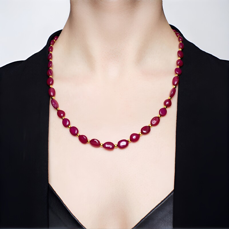 Collana in argento con Zaffiro Rosa del Madagascar