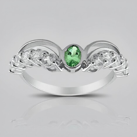 Anello in argento con Tsavorite della Tanzania