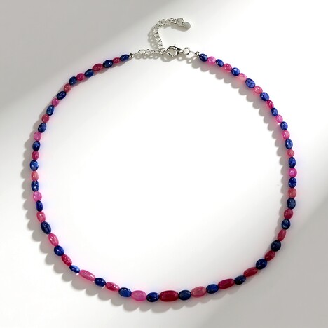 Collana in argento con Zaffiro Rosa del Madagascar