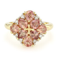 Nicht erhitzter Padparadscha-Saphir-Goldring (AMAYANI)