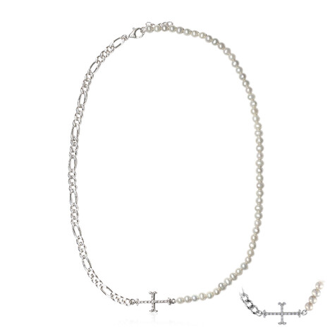 Zilveren halsketting met zoetwater kweekparels (TPC)