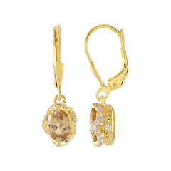 Zilveren oorbellen met kanariegele zirkonen