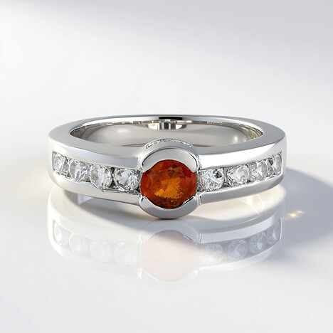 Anello in argento con Cianite Arancione della Tanzania