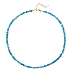 Neonblauer Apatit-Silberhalskette
