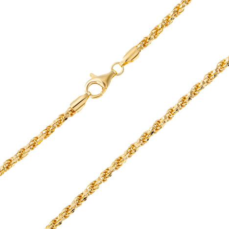 Silber-Kordelkette - 17,878 g - 45 cm - vergoldet