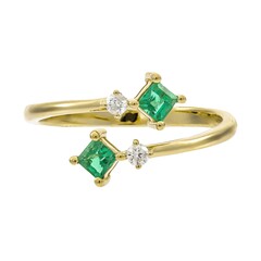 14K AAA Zambian Emerald Gold Ring (CIRARI)