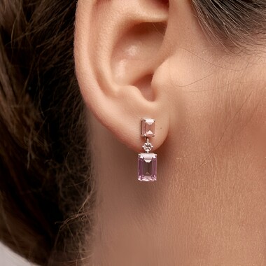 Lavendel-Amethyst-Silberohrringe