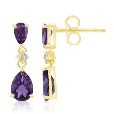 Amethyst-Goldohrringe