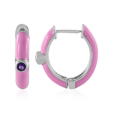 Sambia-Amethyst-Silberohrringe