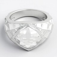 Anello in argento con Quarzo Bianco (MONOSONO COLLECTION)