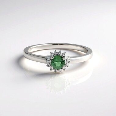 Anello in argento con Apatite Cromo
