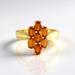 Anello in argento con Cianite Arancione della Tanzania