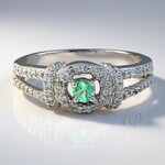 Anello in argento con Fluoroapatite Verde