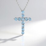 Collana in argento con Topazio Blu Cielo
